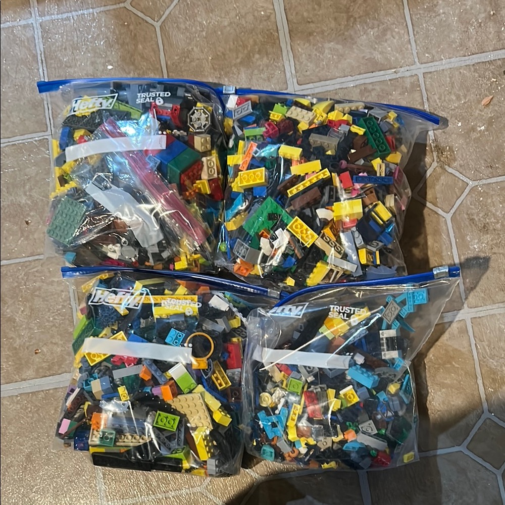 Assorted LEGO Bricks in Bags